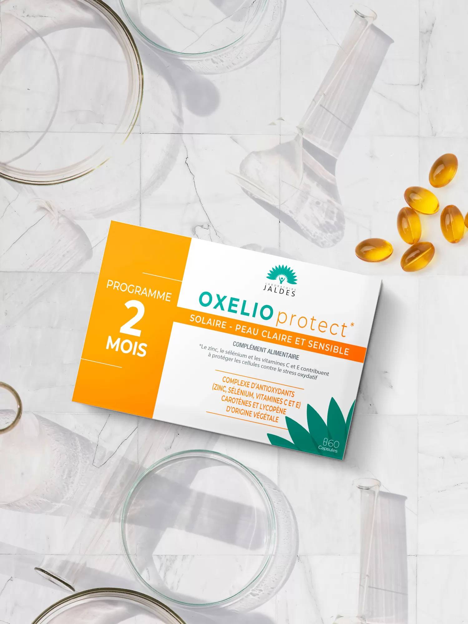 OXELIO protect, peau claire et sensible - 60 capsules