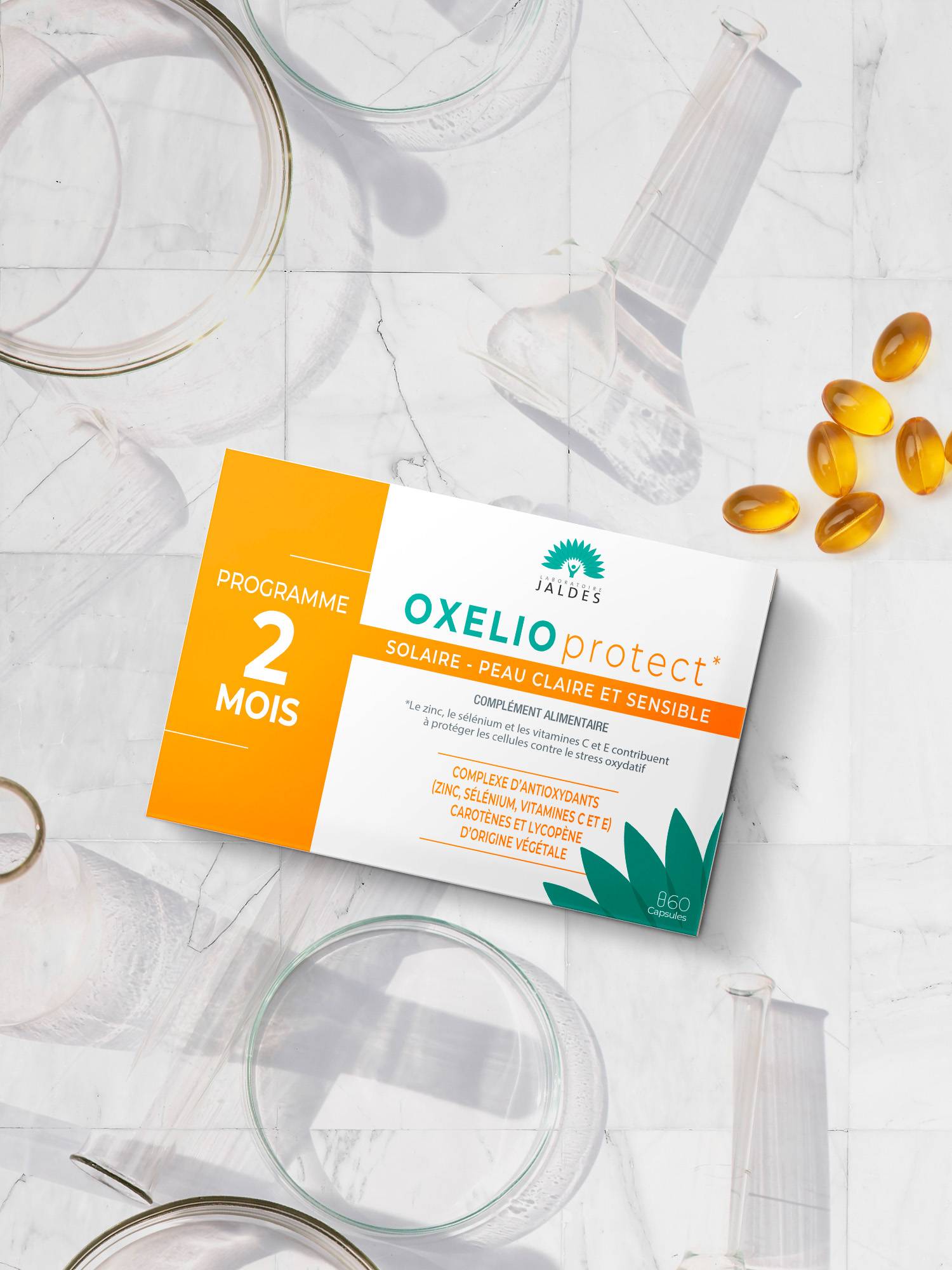 OXELIO protect, peau claire et sensible - 60 capsules