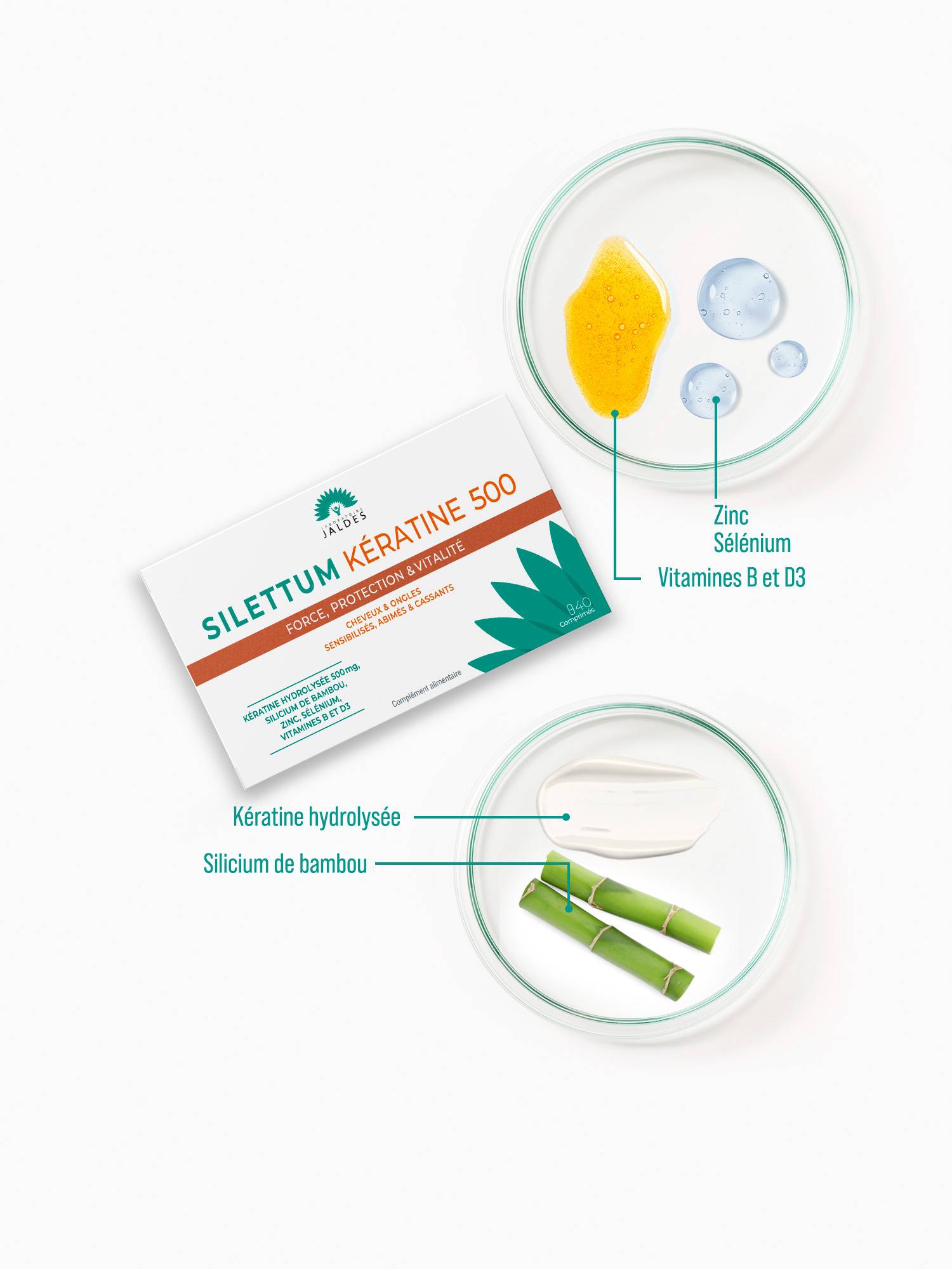 SILETTUM kératine 500 - 40 comprimés